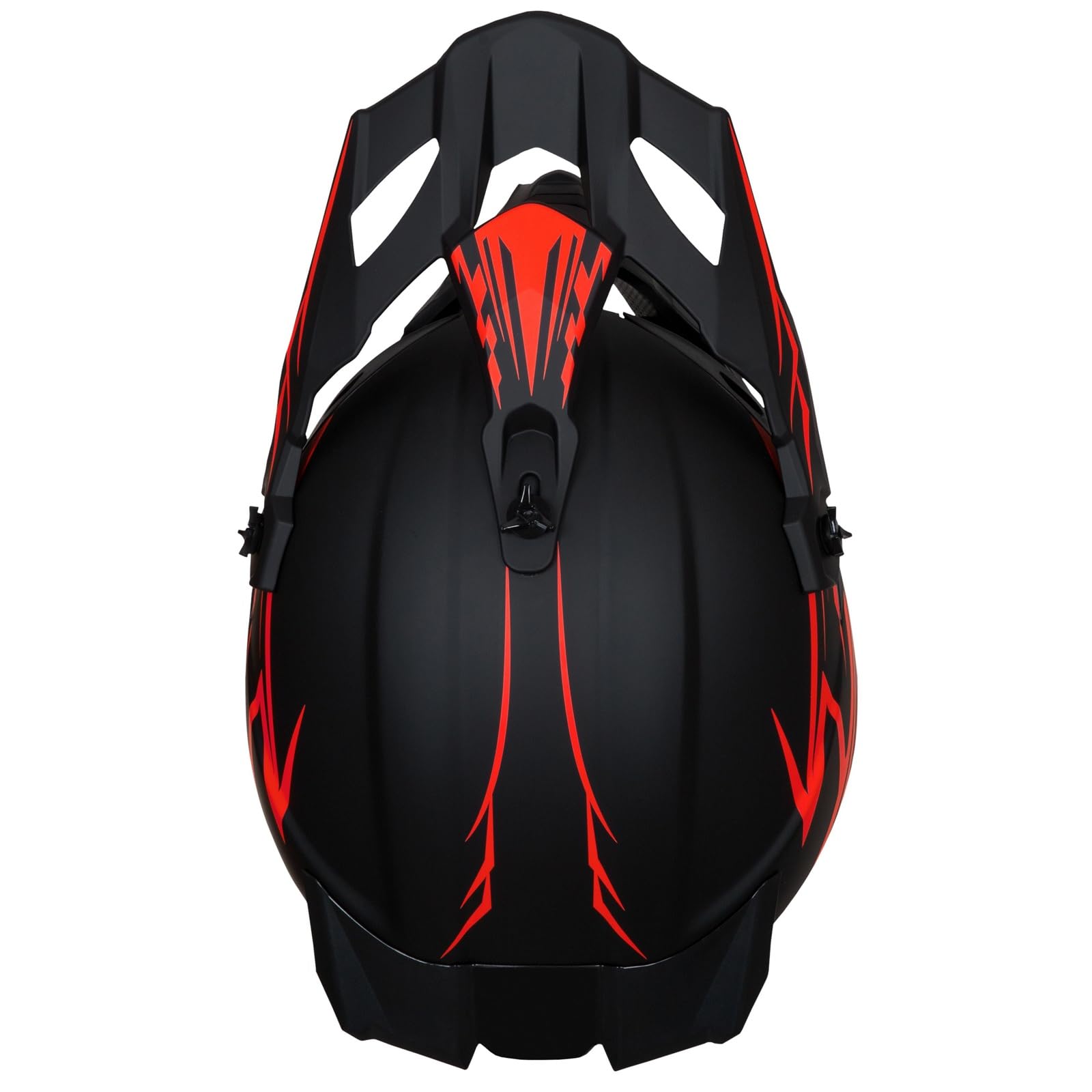 Kinder Motorradhelm Downhill Set - Leichter Vollvisierhelm mit stylischem Heckflügel-Design, Belüftung + Brille+Handschuhe für Jungen/Mädchen (MTB/BMX/Enduro)(As red,S(52~53cm))