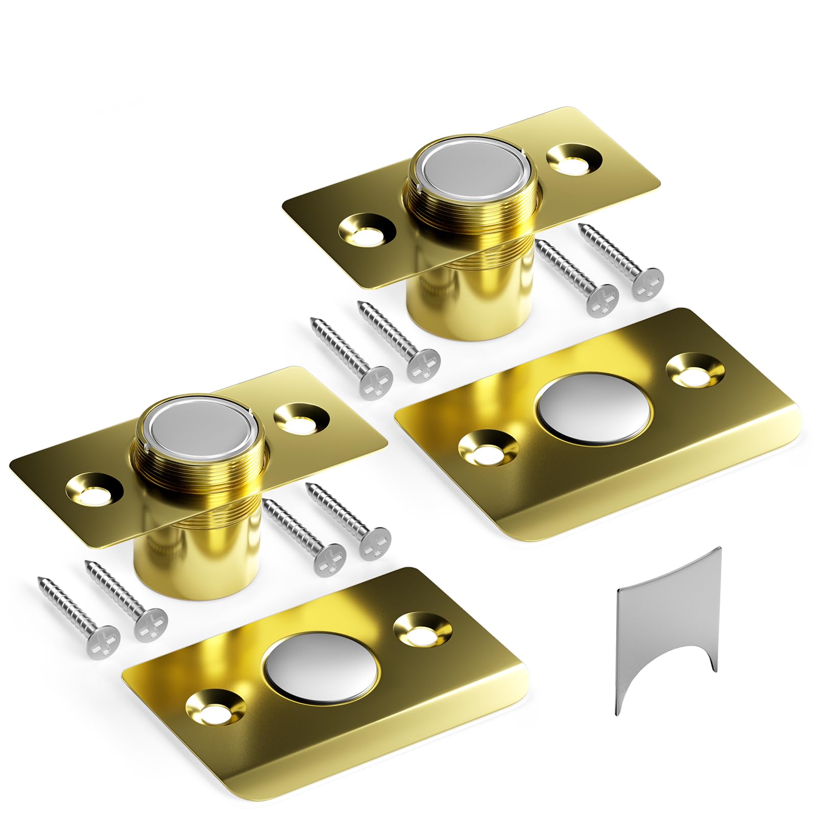 Tonitrui Gold Silent Door Ball Catch, Adjustable Strong Magnet Door Catch,Using Completely Noiseless,Perfectly Replacing The Old Ball Catch( 2 Pack, Upgraded Version)