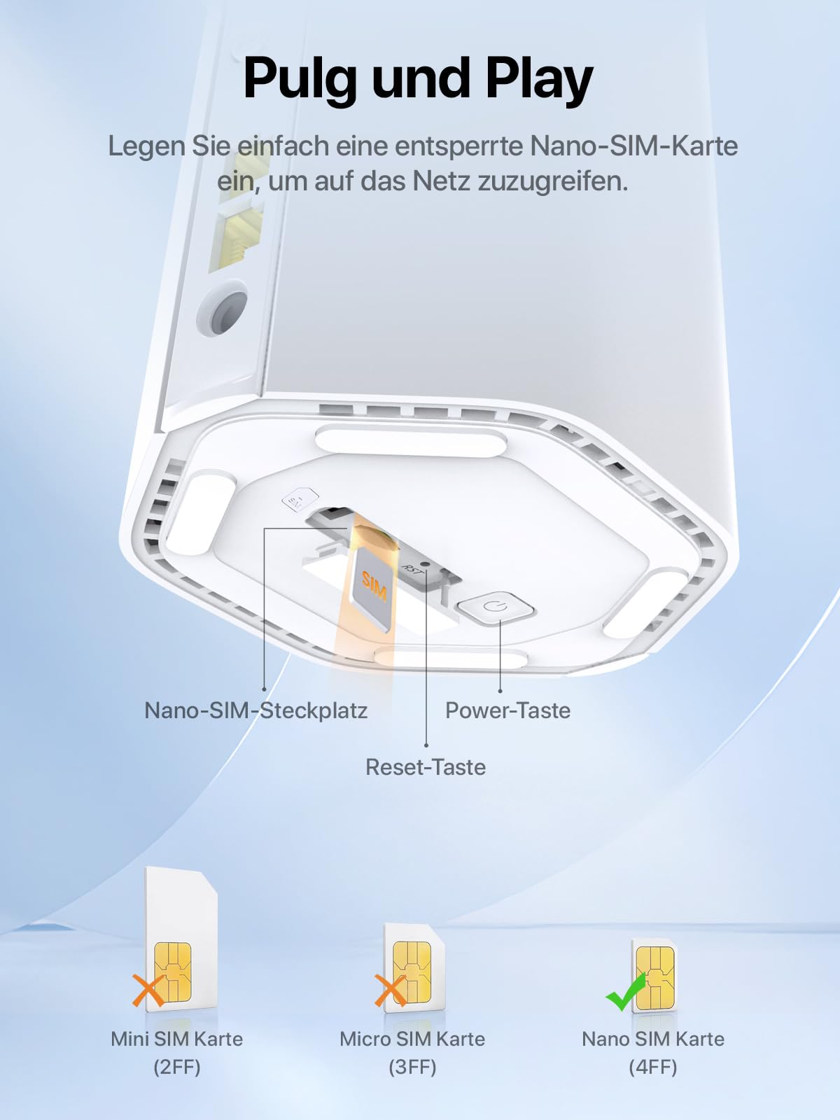 Tenda 5G01 5G NR Router für Nano SIM Karten, Wi-Fi 6 1500Mbps, 5G/4G LTE Modem mit Dual Band, Plug & Play, Gigabit WAN/LAN Port, 6 x Interne Antennen, Mesh Wi-Fi+, 5G Router - Einstiegslevel