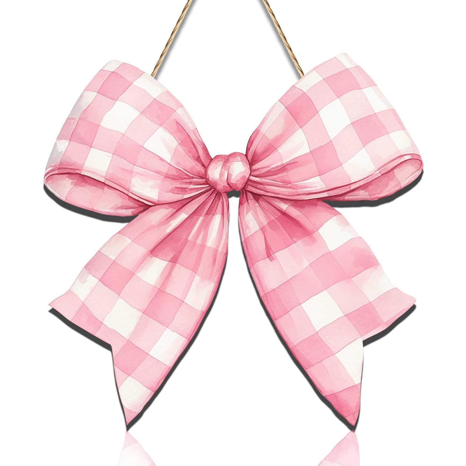 Mandala Soul Pink Bow Door Hanger - Wooden Welcome Sign for Front Door, Coquette Wall Hanging Decor for Girls Room, Bridal Shower Wedding Baby Shower Decorations, Pastel Pink Bowknot Wall Art for Dorm Cafe Porch-image-12