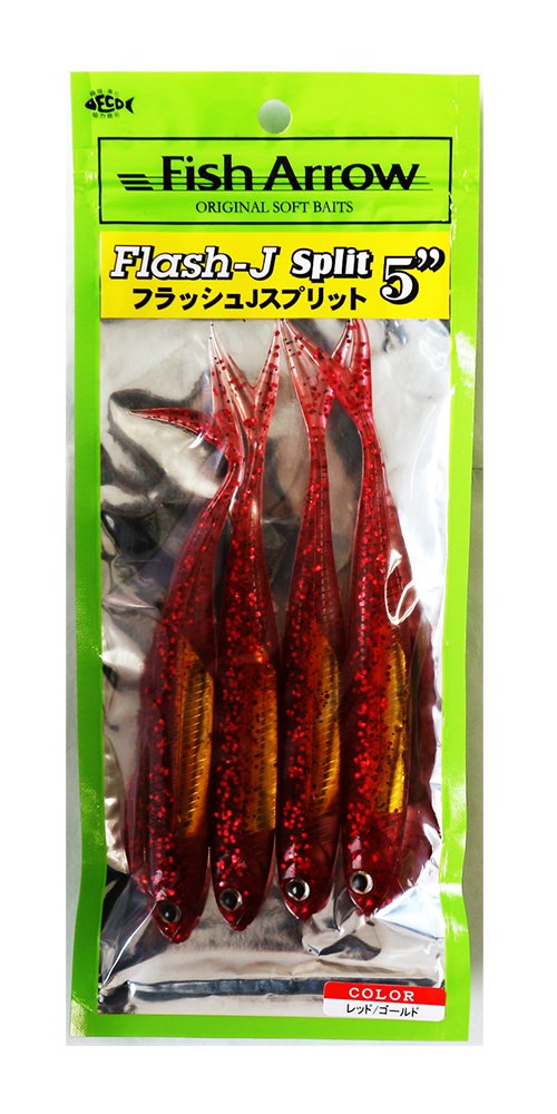 Fish Arrow Flash-J Split SW 5" (4 adet/paket) #116 Red/gold Olta