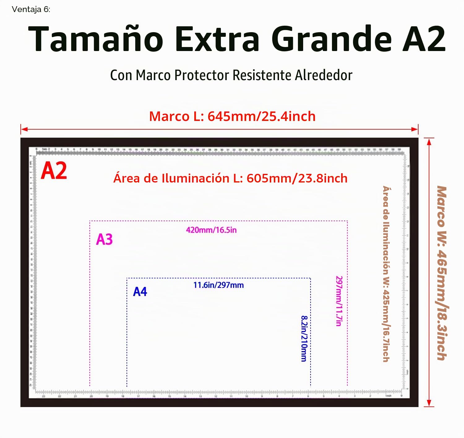 WELZK Tablero de luz A2 de 3 colores