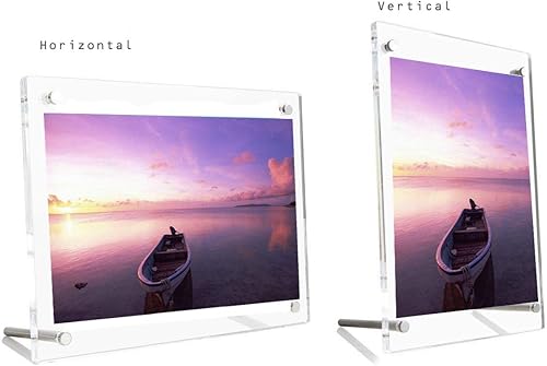 Miniatura 4 de B&NN Marco de fotos acrílico de aspecto flotante, marco de fotos transparente de 0.118 pulgadas + 0.118 pulgadas de grosor, pantalla de escritorio