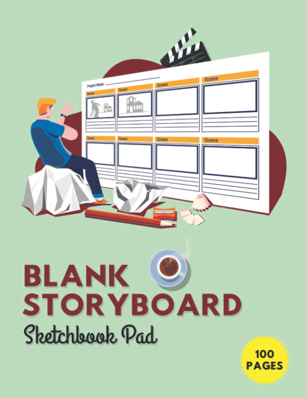 Blank Storyboard Sketchbook Pad: Storyboard Sketchbook Notebook For Filmmakers, Producers, Advertisers, Directors, Screenwriters and Animators Who can ... and write their ideas very professionally.