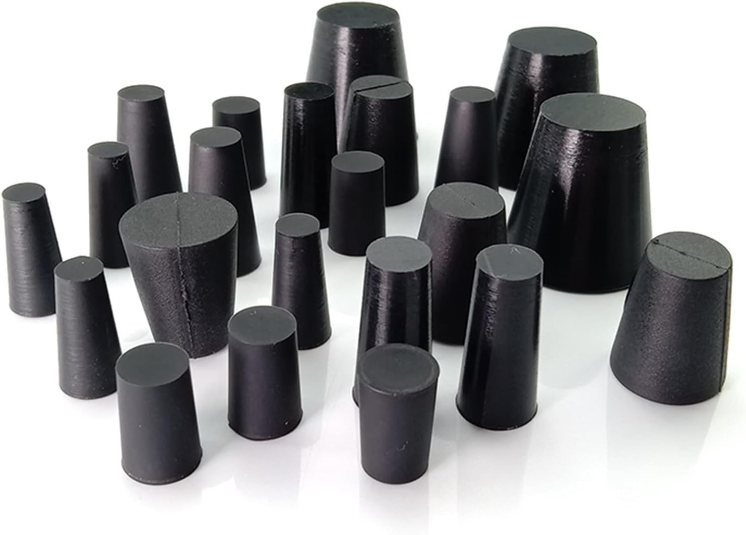 Gummi-Rohrabdeckung, Stopfloch, 6 Stück, schwarz, konisch, 1,5 mm auf 16 mm, Endkappen, konisches Silikon (9,5 x 14,5 x 20 mm)