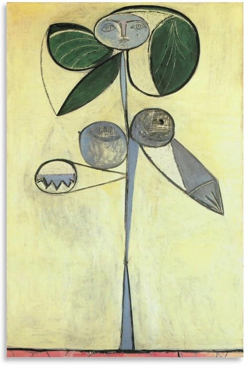 ZZYGGN GMGSW The Woman-a Flower by Pablo Picasso Canvas Poster Abstract Wall Art Pablo Picasso Prints and Painting for Office Picture Decor 40x60cm Frameless