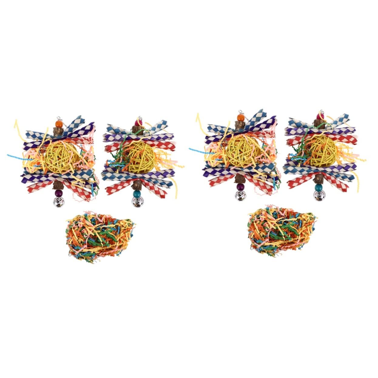 FRCOLOR 2pièces Jouet à Mordre pour Perroquet Accessoire Et Herbe pour Oiseaux Stimule Activité Physique Et Réduit Ennui Jouet Créatif Et Amusant pour Oiseaux De Compagnie
