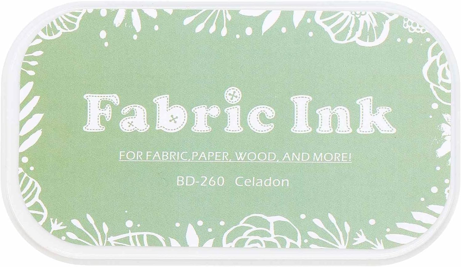 MECCANIXITY Ink Pads for Stamps, 3.7x2.2 Inch Fabric Ink Pad for Cloth, Wood, Paper, Fingerprint, DIY Card Making, Lake Green