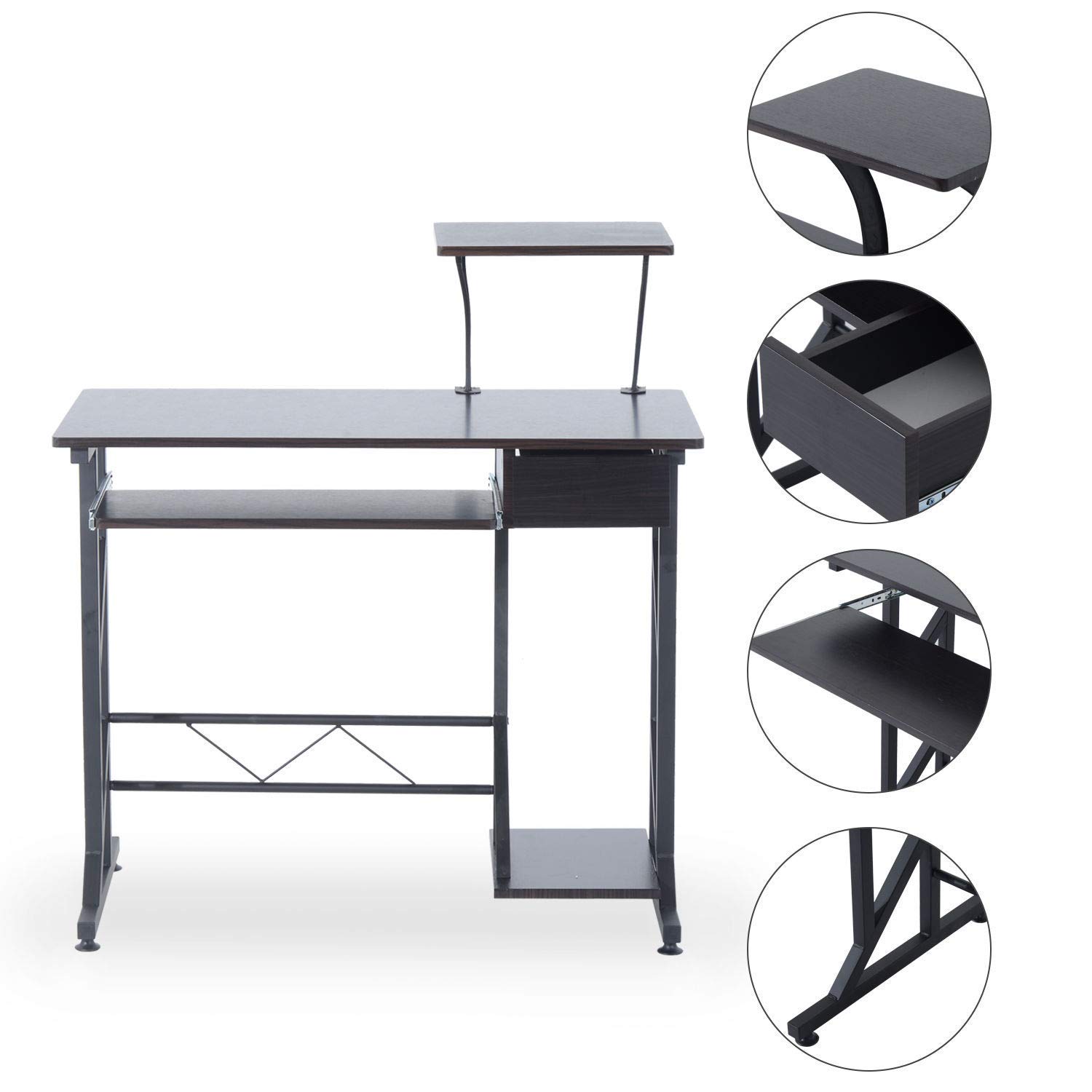 Computer Desk Sliding Keyboard Tray Drawer Host Box Shelf Home