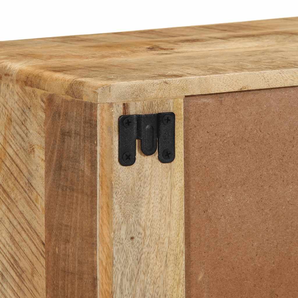 TV-Wandschrank 100x32x25 cm Massives Mangoholz | Wandmontage, Stauraum für Medien, Robustes Tropenholz, Pflegeleicht