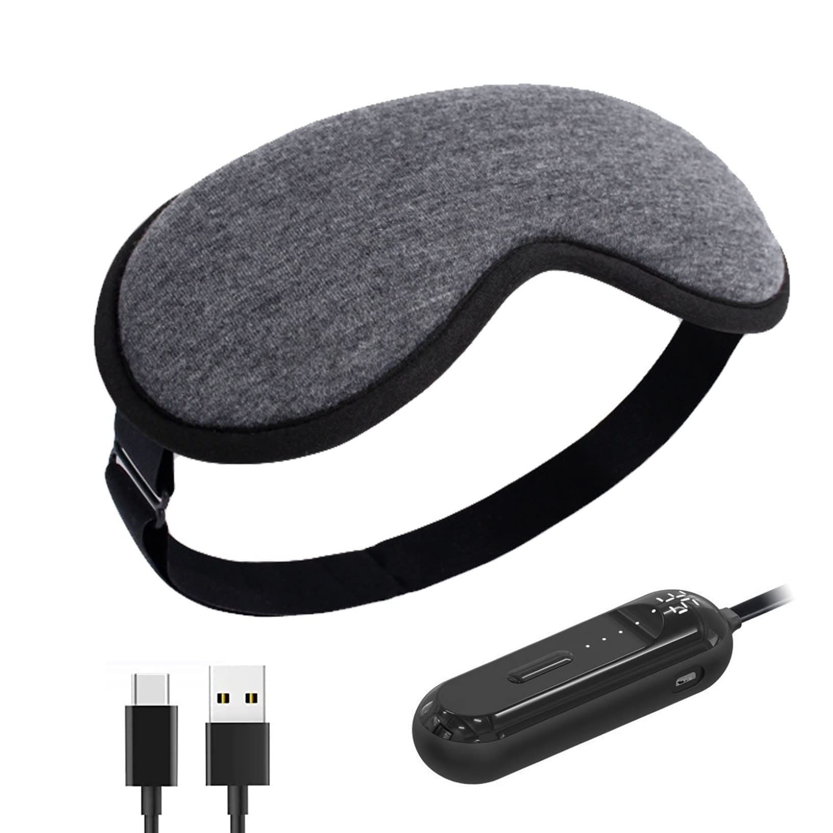 USB Rechargeable Multifunctional Heated Eye Mask with 3 Heat Settings 3D Contoured Eye Massager for Dry Eyes Color