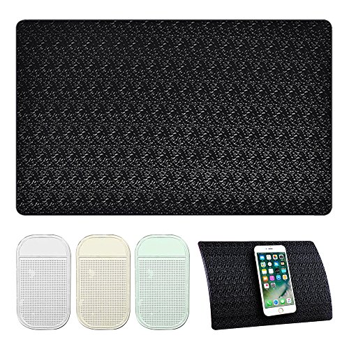 AFUNTA 4 PCS Anti-Slip Car Dash Sticky Pads, 2 Size Heat Resistant Non-Slip Mats, Dashboard Cell Phone Mount Holder Mats, Reusable After Washing Off Dust