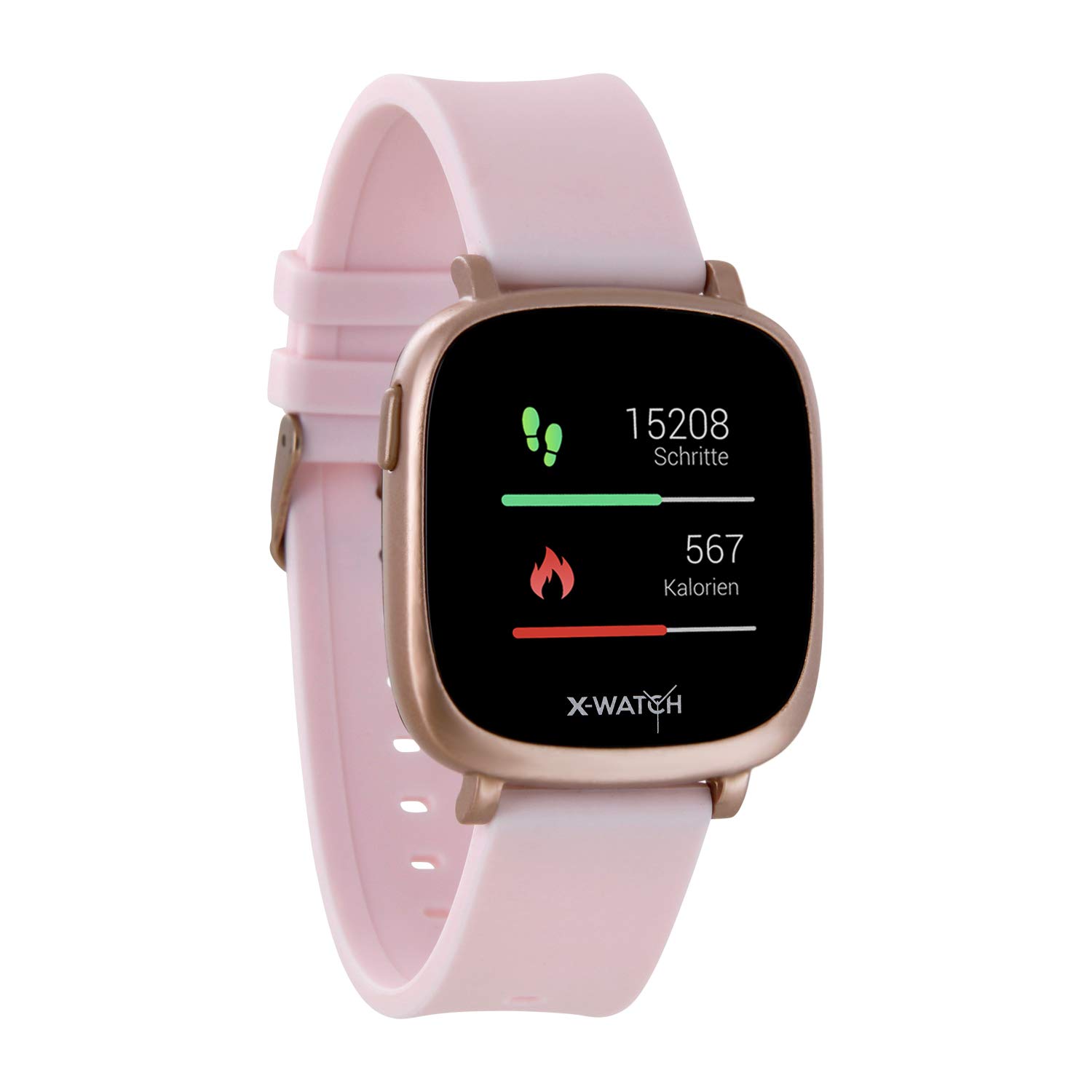 X-WATCH 54039 IVE XW FIT, monitor fitness, pulsometr, licznik kalorii, ekran dotykowy 1,3", krokomierz, analiza snu, trening, do systemów Android i iOS, różowy