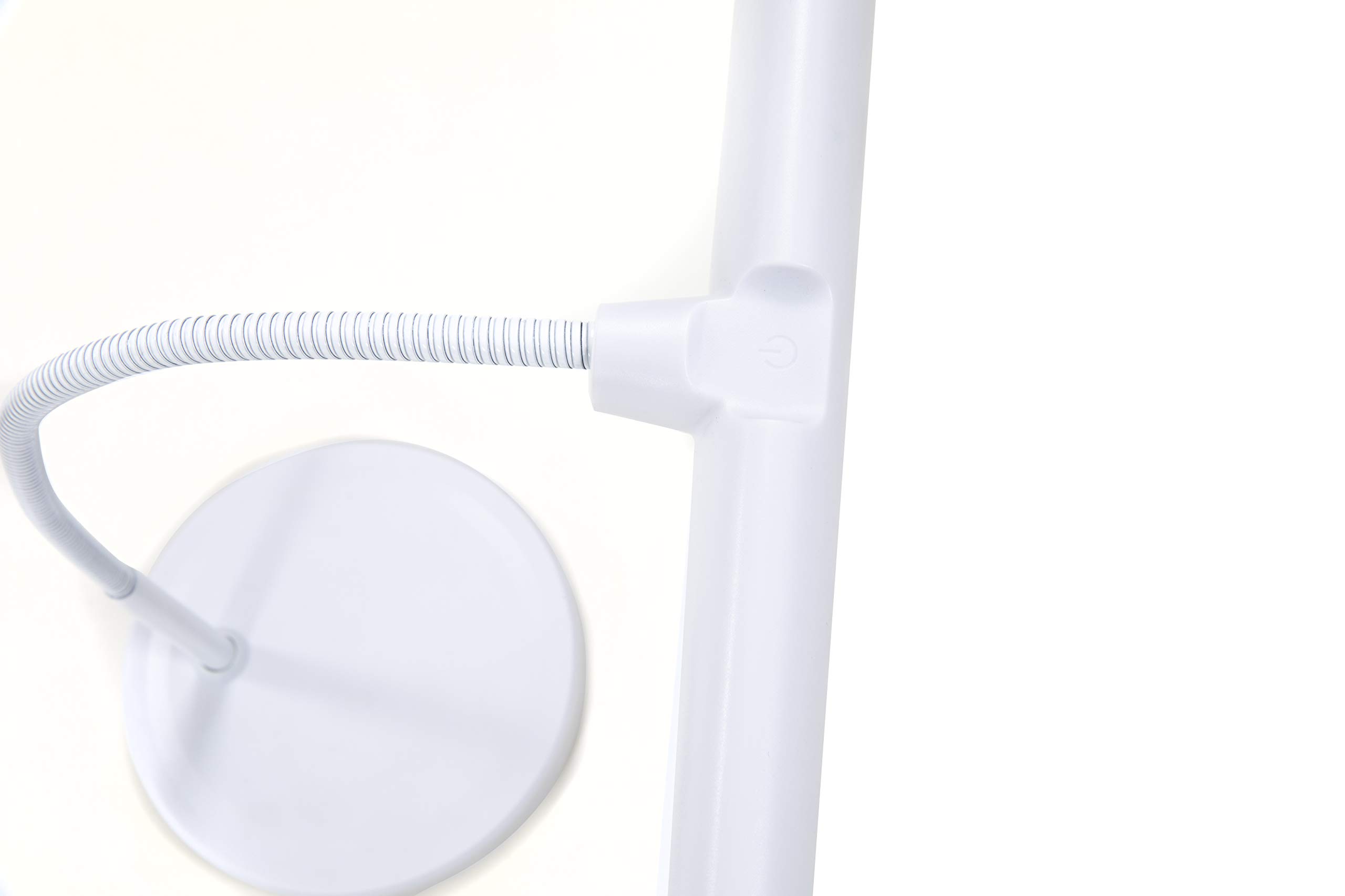 Pianolampe - Weiß - 18 LED warm-weiß - Flexibler Schwanenhals - USB Slot - Kapazitiver Einschalter