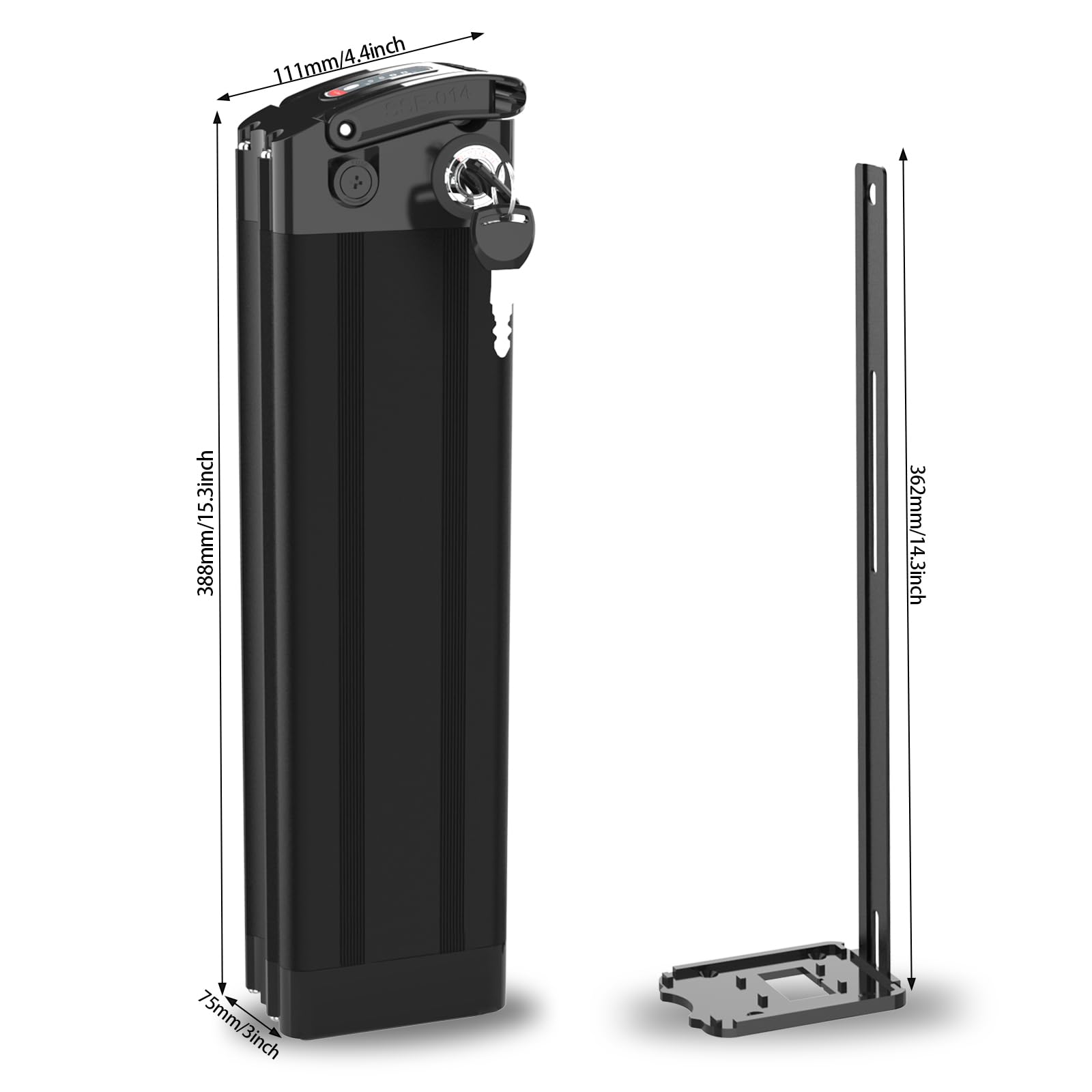 YASCO 36 V 15 Ah Ebike batteria al litio rimovibile con caricatore, kit di conversione della batteria della bici elettrica di grande capacità con protezione