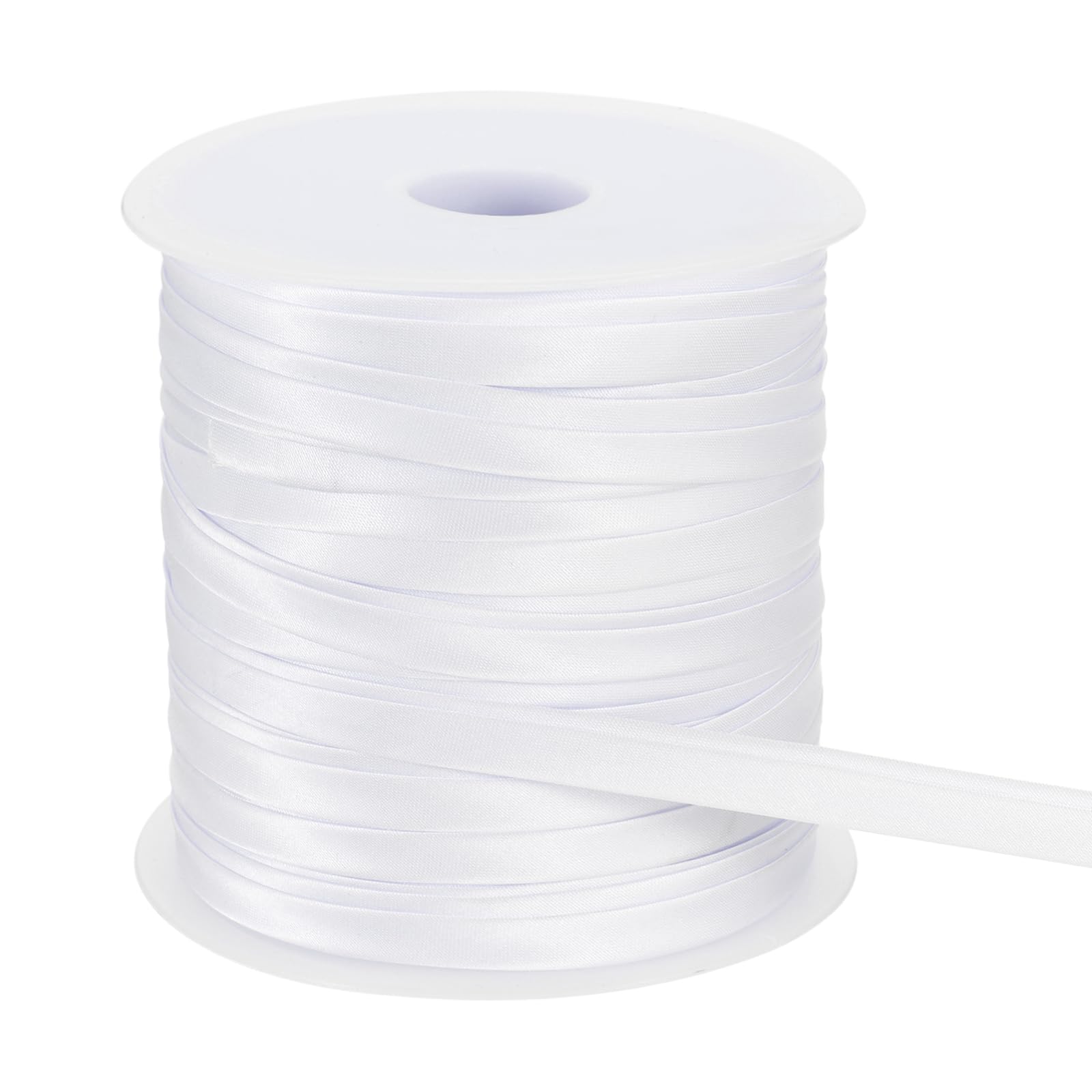Ruban de biais en satin double pli blanc pour couture et matelassage