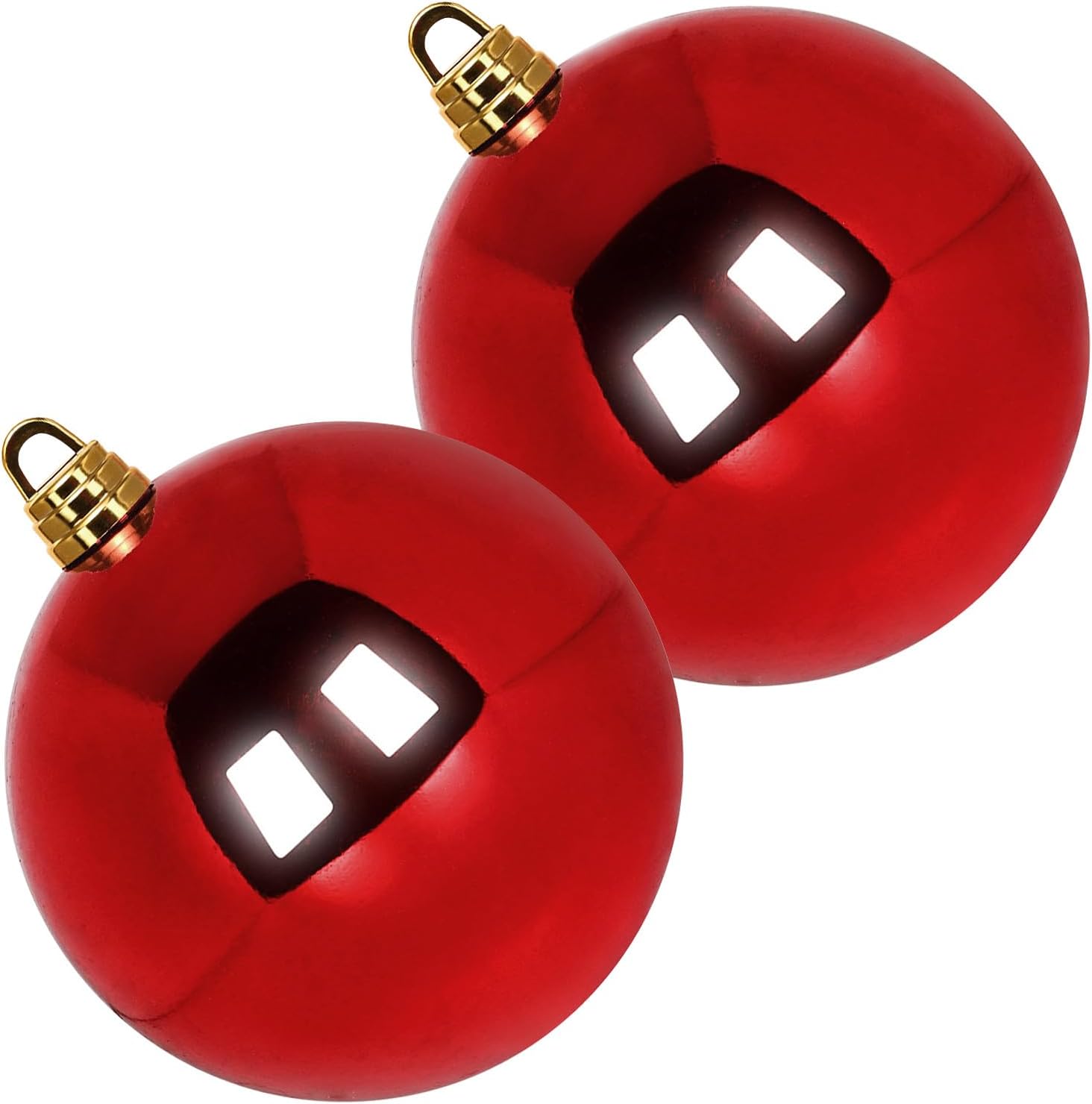 Extra Large Size Outdoor Christmas Ornaments, Oversized Huge Big Shatterproof Xmas Christmas Plastic Balls for Outside Lawn Yard Tree Hanging Decorations (12"/300mm, Red, 2 Packs) Red 12"/2PCS