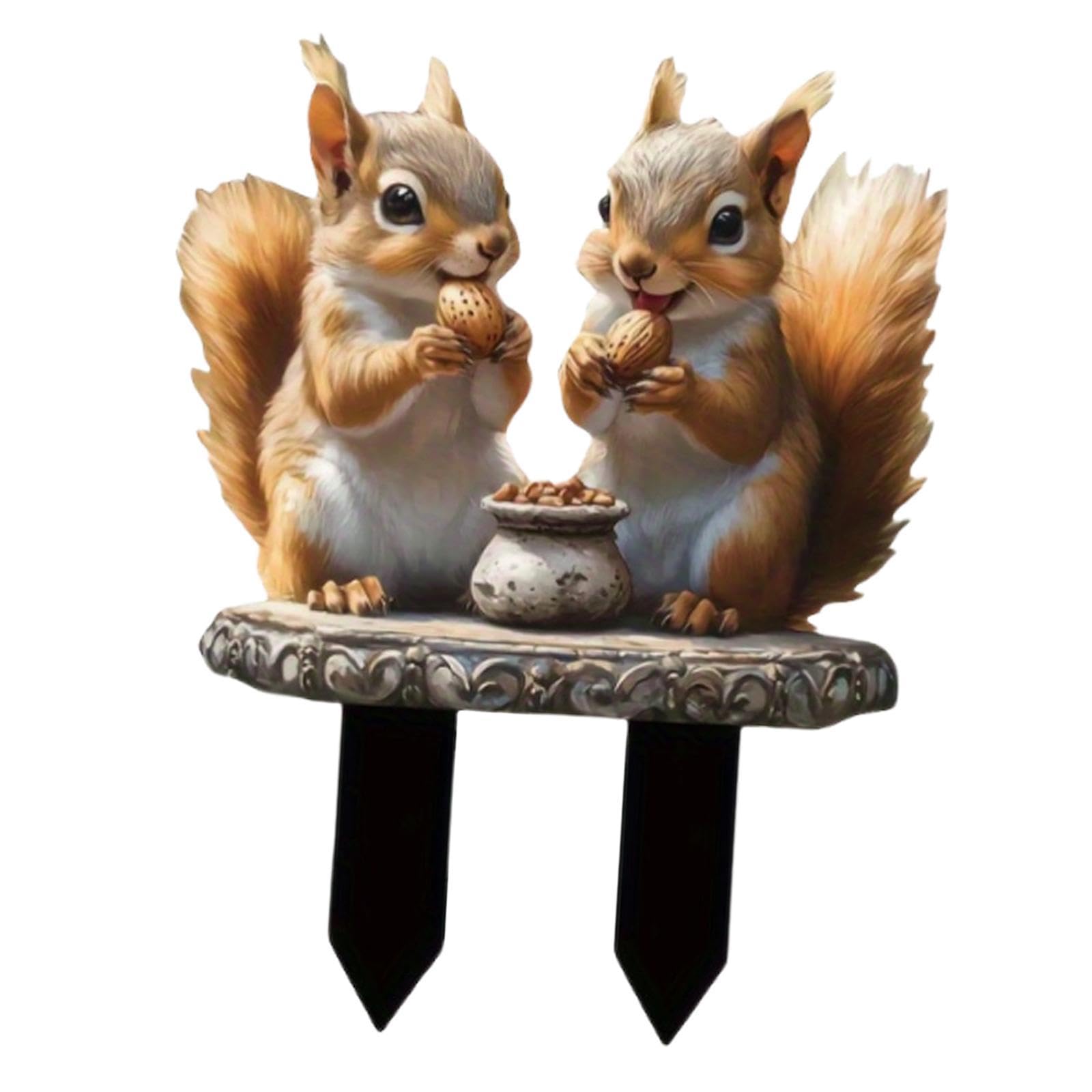 2D Squirrel Decorative Garden Stake Cute Acrylic Sign for Landscape Backyard | Statues & Lawn Ornaments | Garden D?©cor-image-39