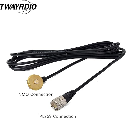 Miniatura 2 de TWAYRDIO Montaje de antena NMO, montaje de orificio de 38 pulgadas con cable coaxial RG58 de baja pérdida de 13 pies PL259 enchufe para instalación