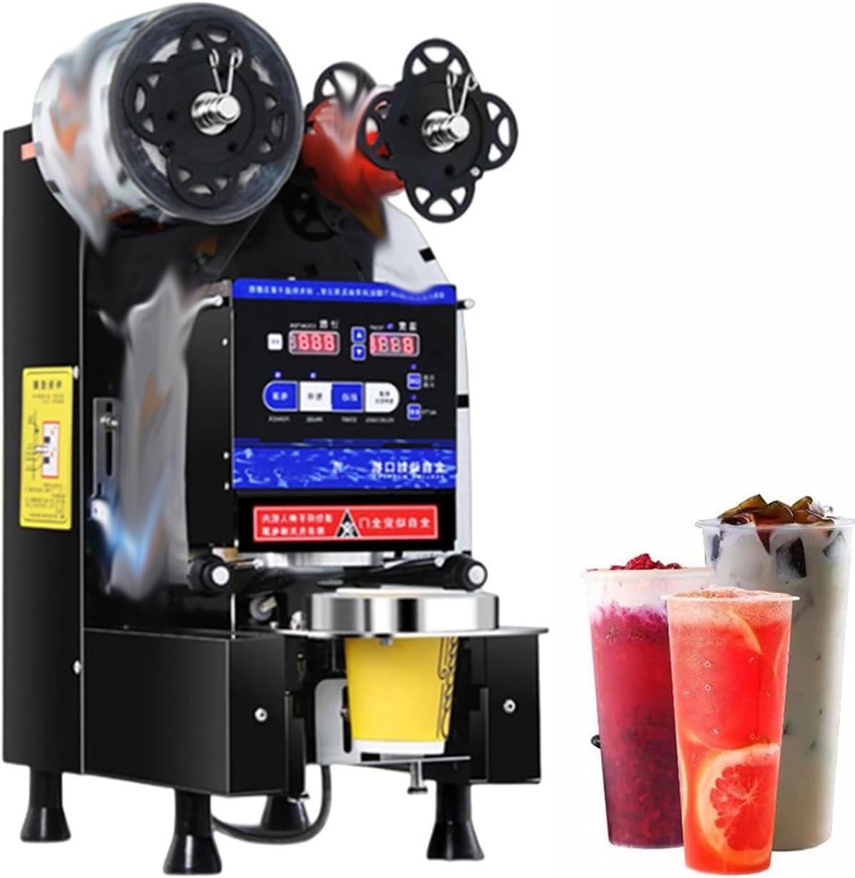 AYCDL 90/95MM Full Automatic Cup Sealer Machine, Electric Tea Cup Sealing Machine, Tea Sealer Machine,Black,Black