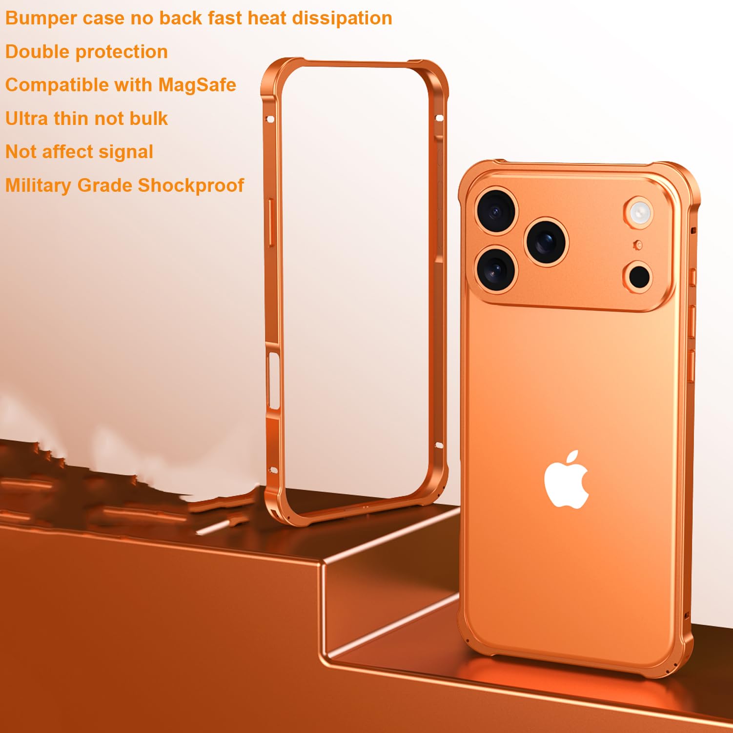Amazon.com: for iPhone 17 Pro Max Bumper Case Metal - No Back