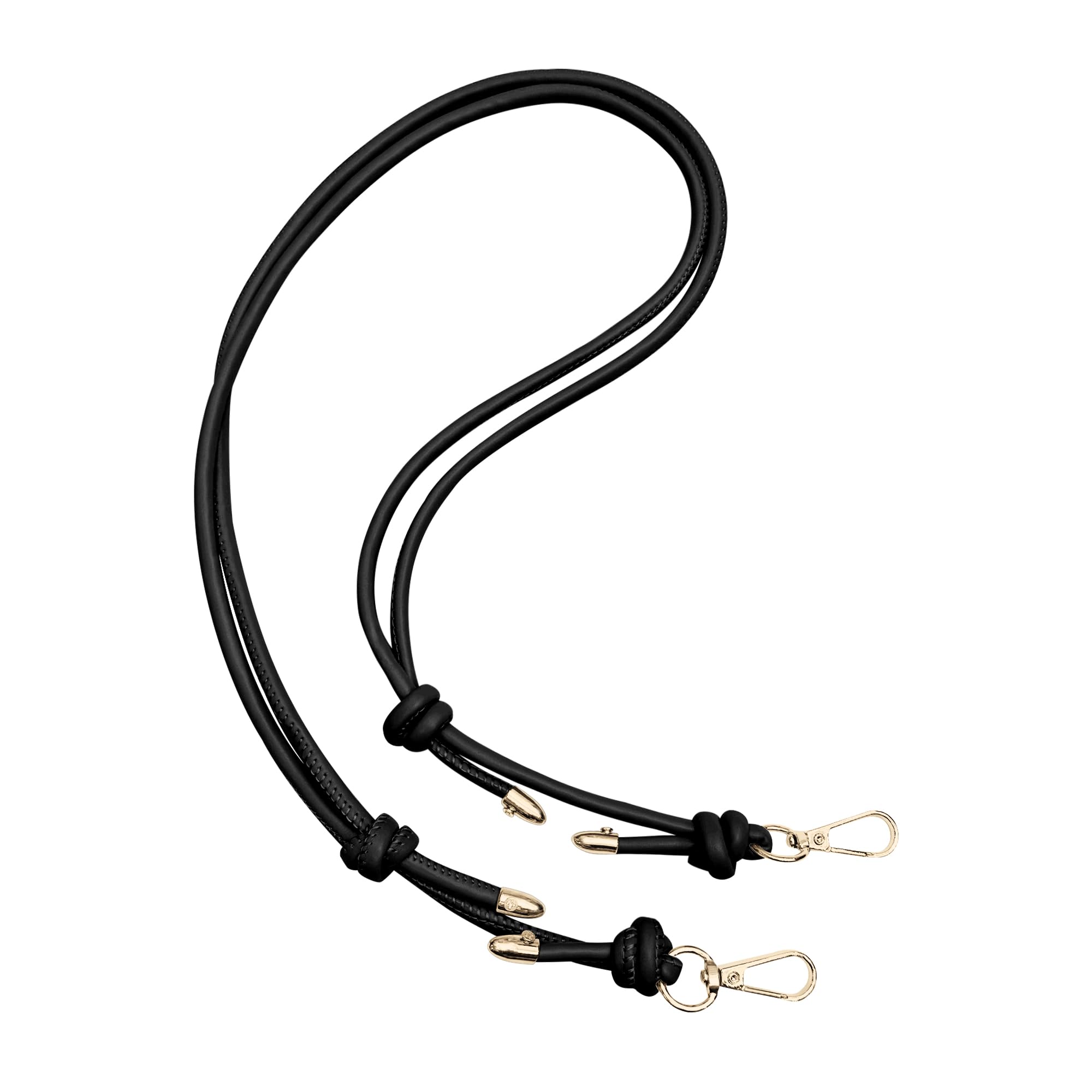 Black PU Braided Adjustable Bag Strap Replacement with Lobster Clasp