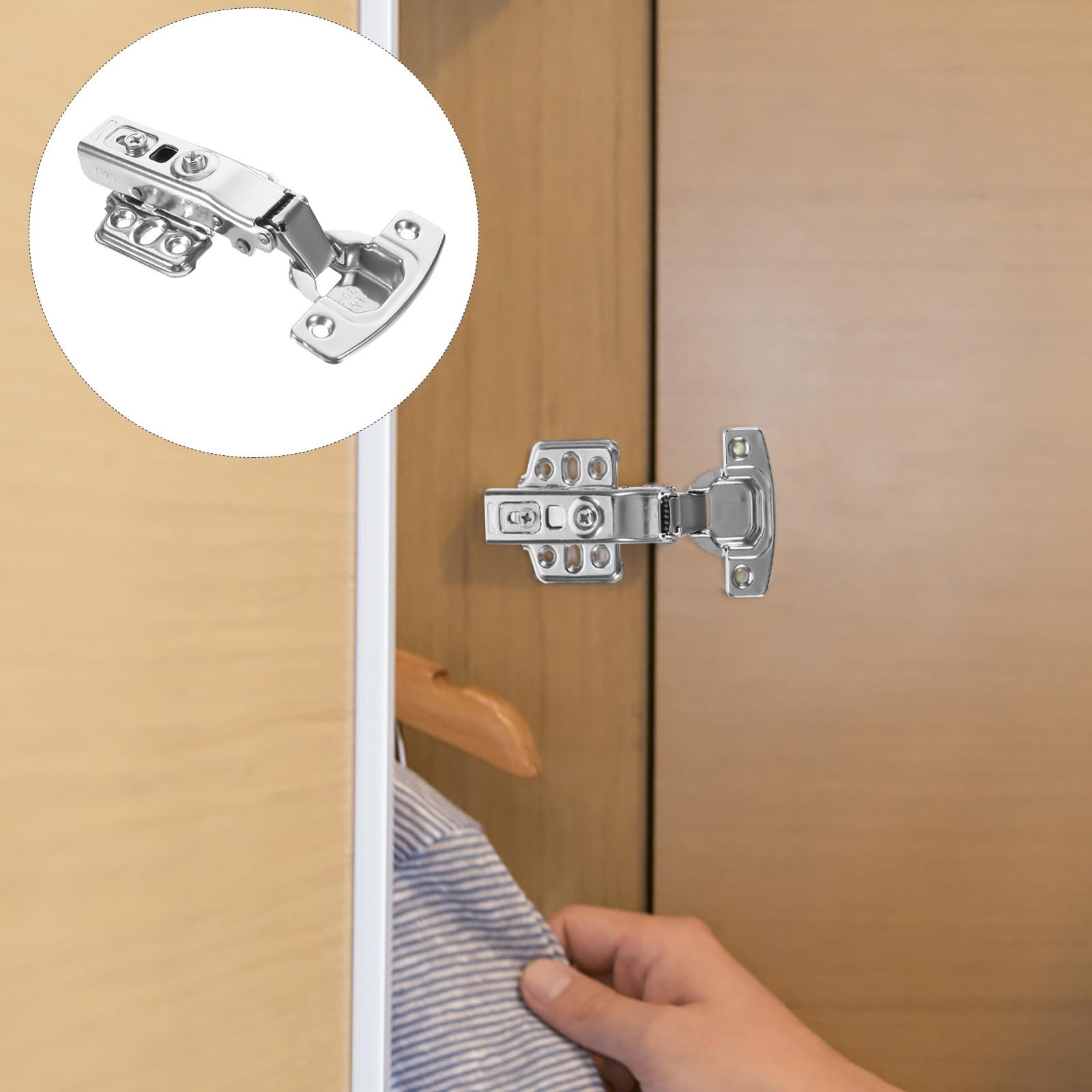 SOLUSTRE 12 Piezas Bisagras de Cierre Automático para Puertas de Armarios de Acero Inoxidable Bisagra de Puerta de Armario Plata Amortiguación Resistente Corrosión y Gabinete