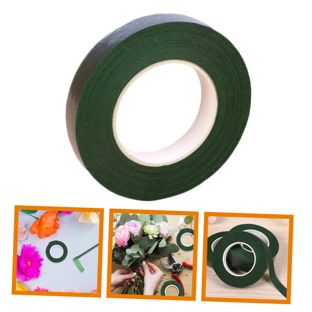 NUOBESTY 5rolls Green Floral Tape DIY Flower Supplies Bouquet Stem Wrapping Garden Tape Floral for Bouquets