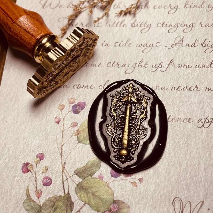 Mceal Wax Seal Stamp 3D Engraved Vintage Wax Stamp for Journals and Heaven & Hell Series - Skeleton