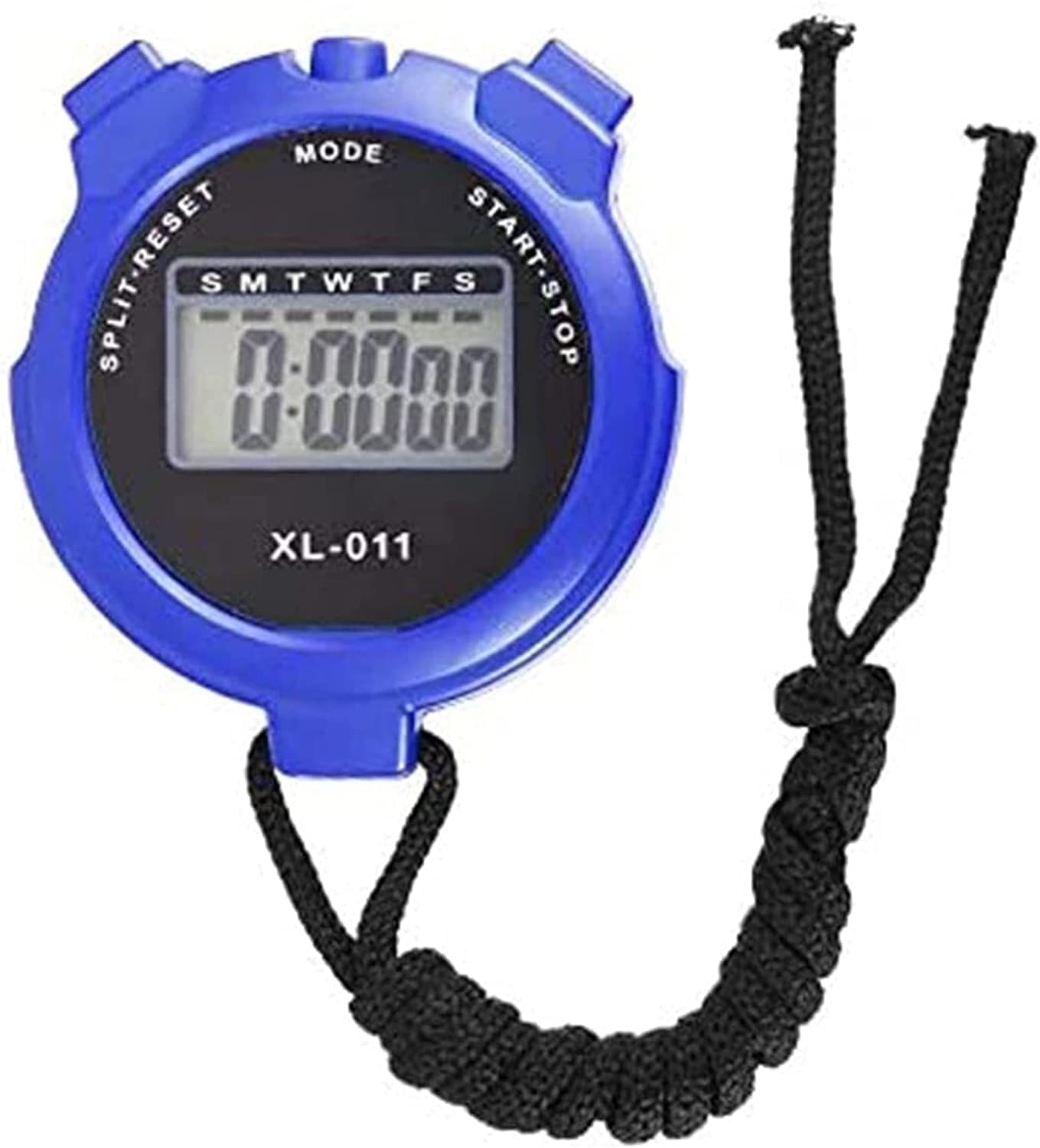 Digital Handheld Sports Stopwatch, Outdoor Multi-Function Digital Timer, Split/single Lap Running Timer,Shockproof Stopwatch for Coaches Swimming Running Sports Training (Blue)