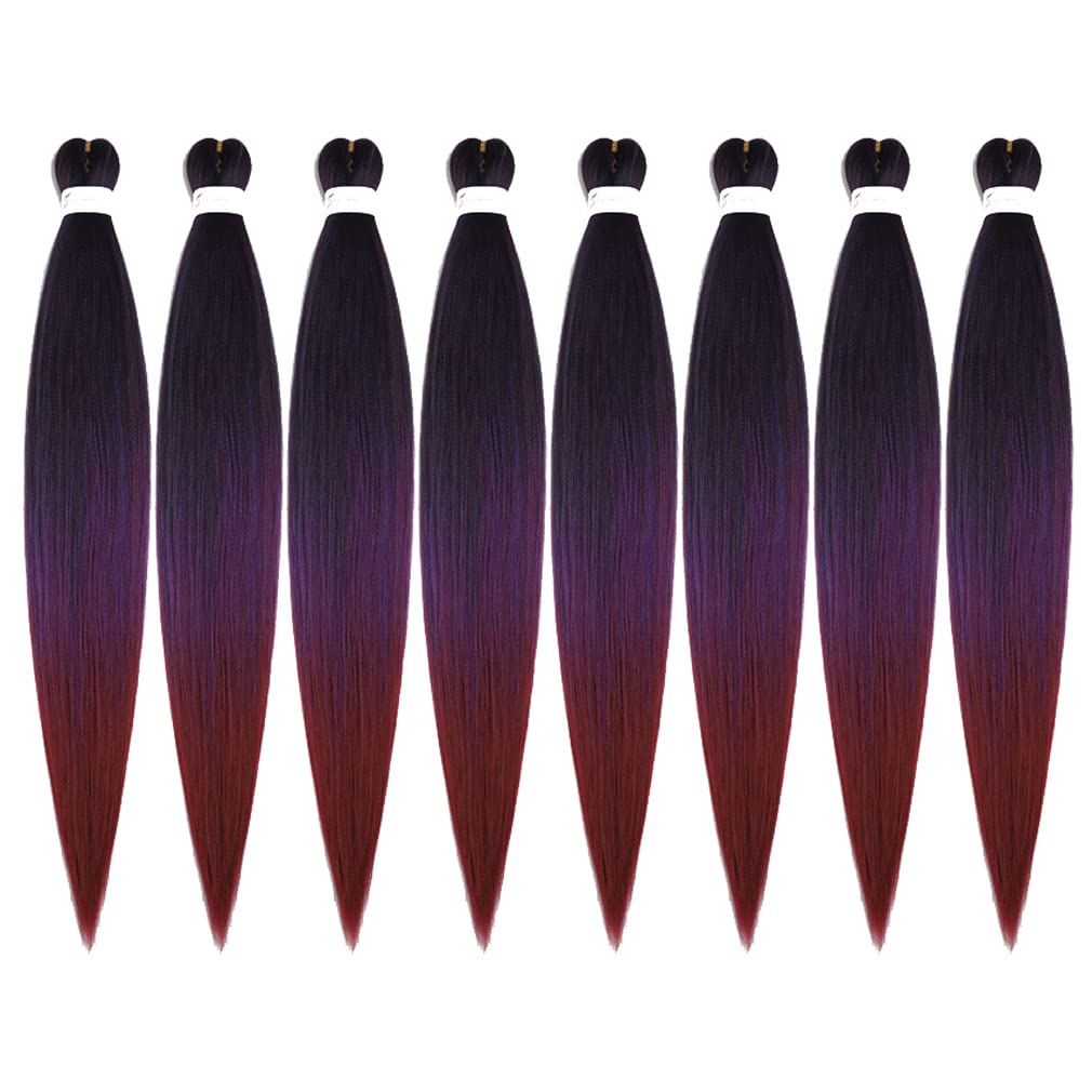 Pre Stretched Braiding Hair Extensions 30inch 8packs Professional Braids Hair Soft Yaki Straight Braid Hair Hot Water Setting Synthetic Crochet Hair (