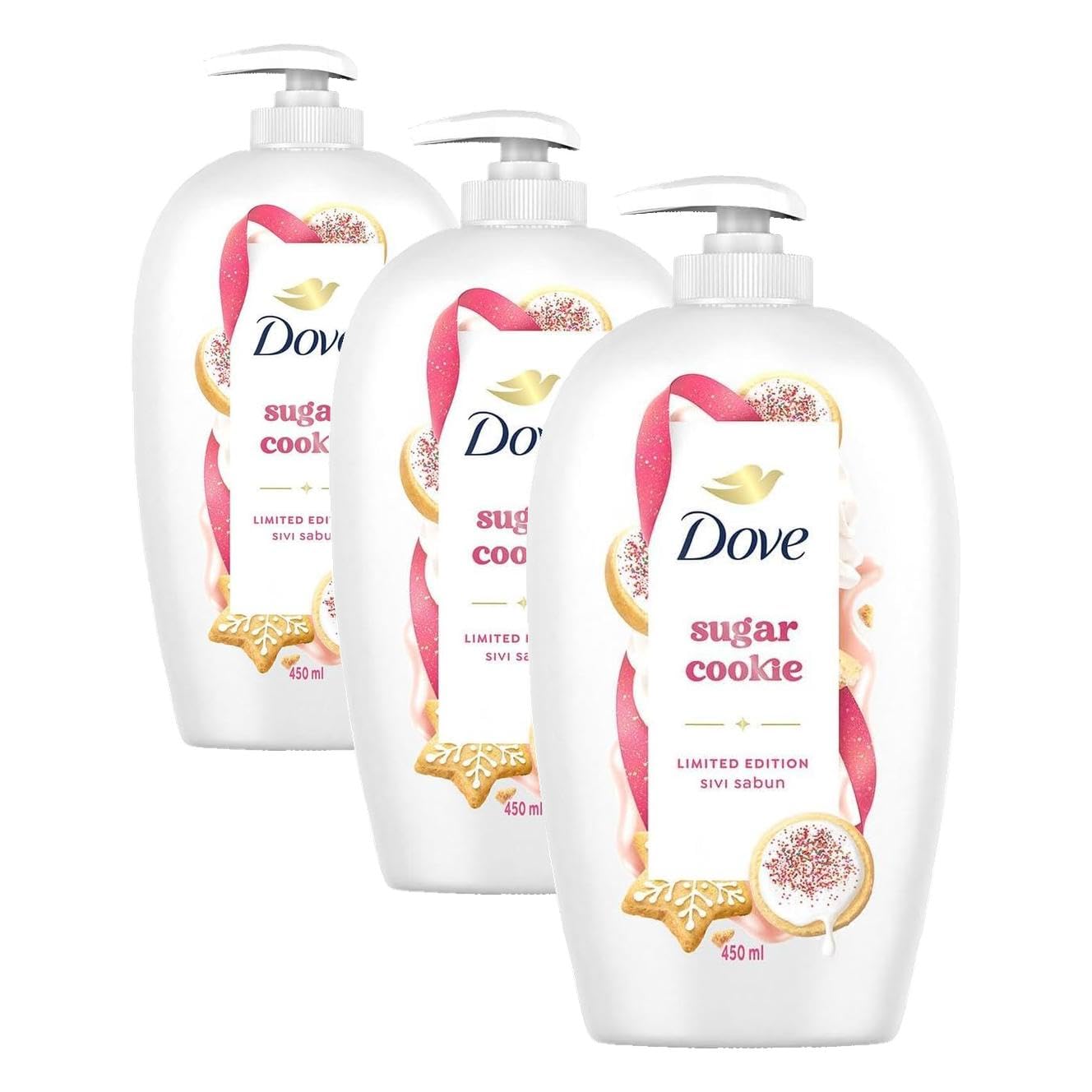 Dove Sugar Cookie Sıvı Sabun 450 ml (3 paketi)