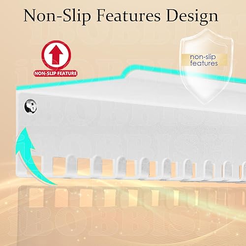 Miniatura 3 de iBobbish Percha de medallas de metal, estante antideslizante para trofeos con 20 ganchos, montaje en pared, resistente, no doblado, soporta 22-33