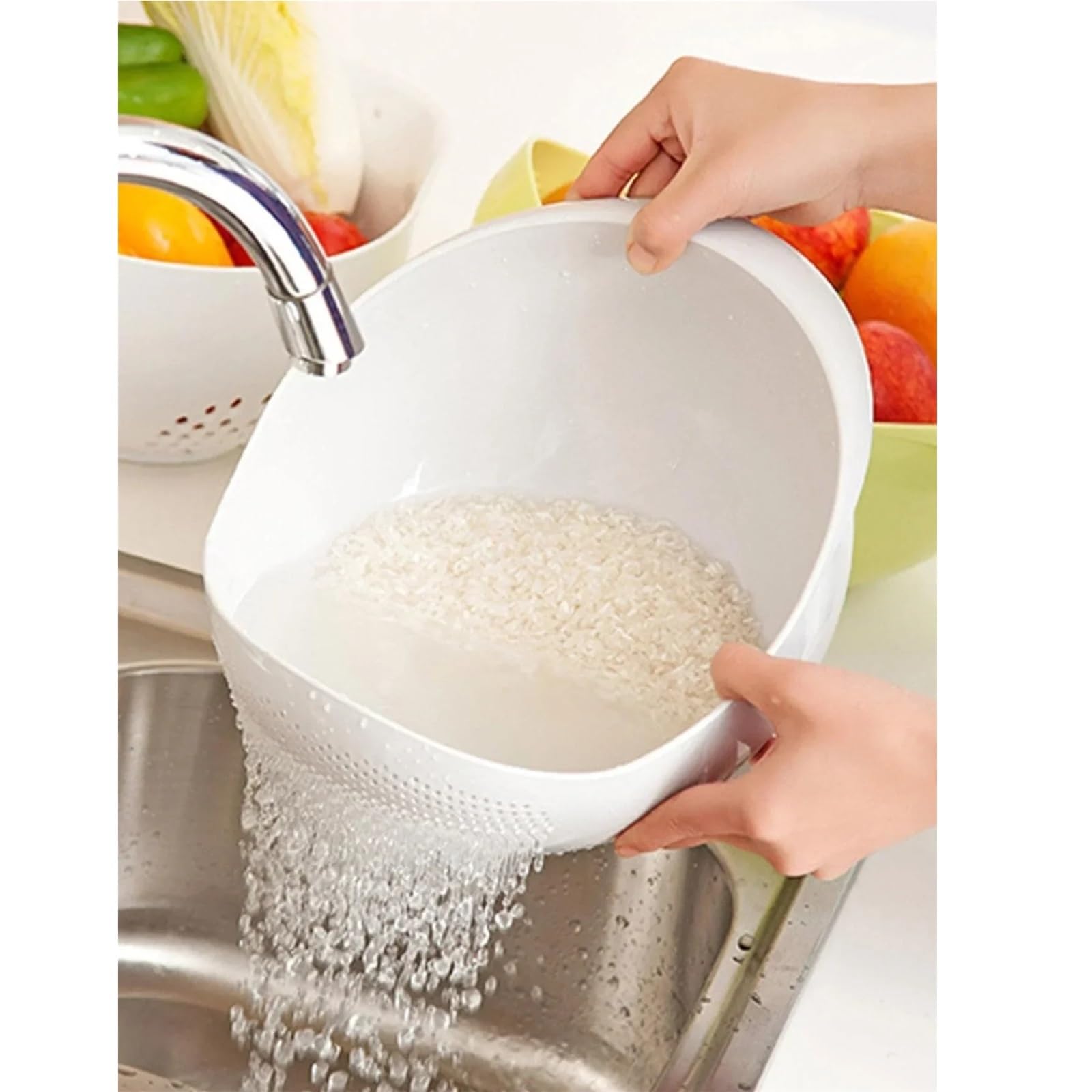 Colador Para Arroz 5PC- Cesta de drenaje tazón arroz con colador silicona