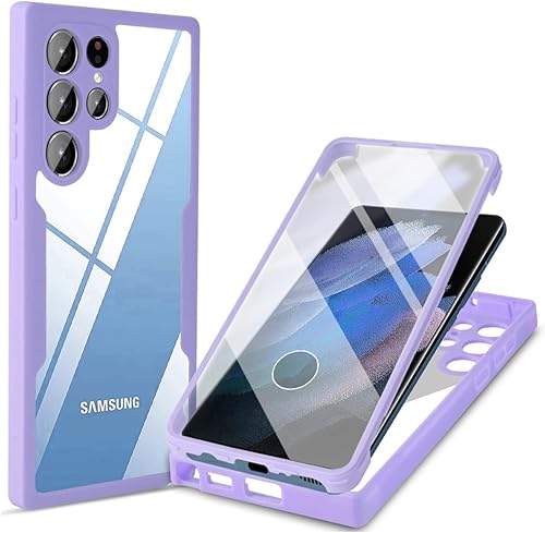 CCSamll - Funda transparente para Samsung Galaxy S21 Ultra (no S21) con protector de pantalla, delgada, a prueba de golpes, de TPU suave, protección