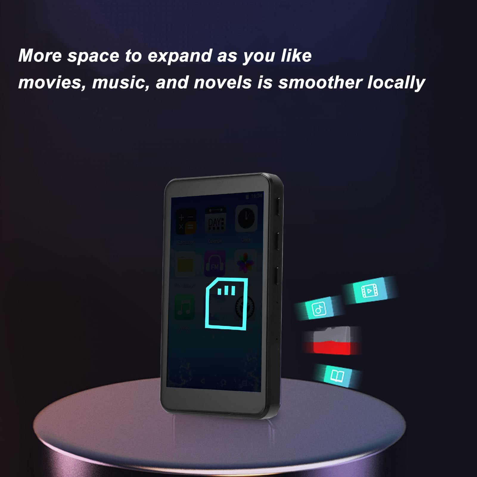 Reproductor MP4 con Bluetooth WiFi, Reproductor de Música en Streaming Android con Pantalla Táctil Completa de 3,97 Pulgadas, Sonido HiFi sin Pérdidas, con Auriculares con Cable,