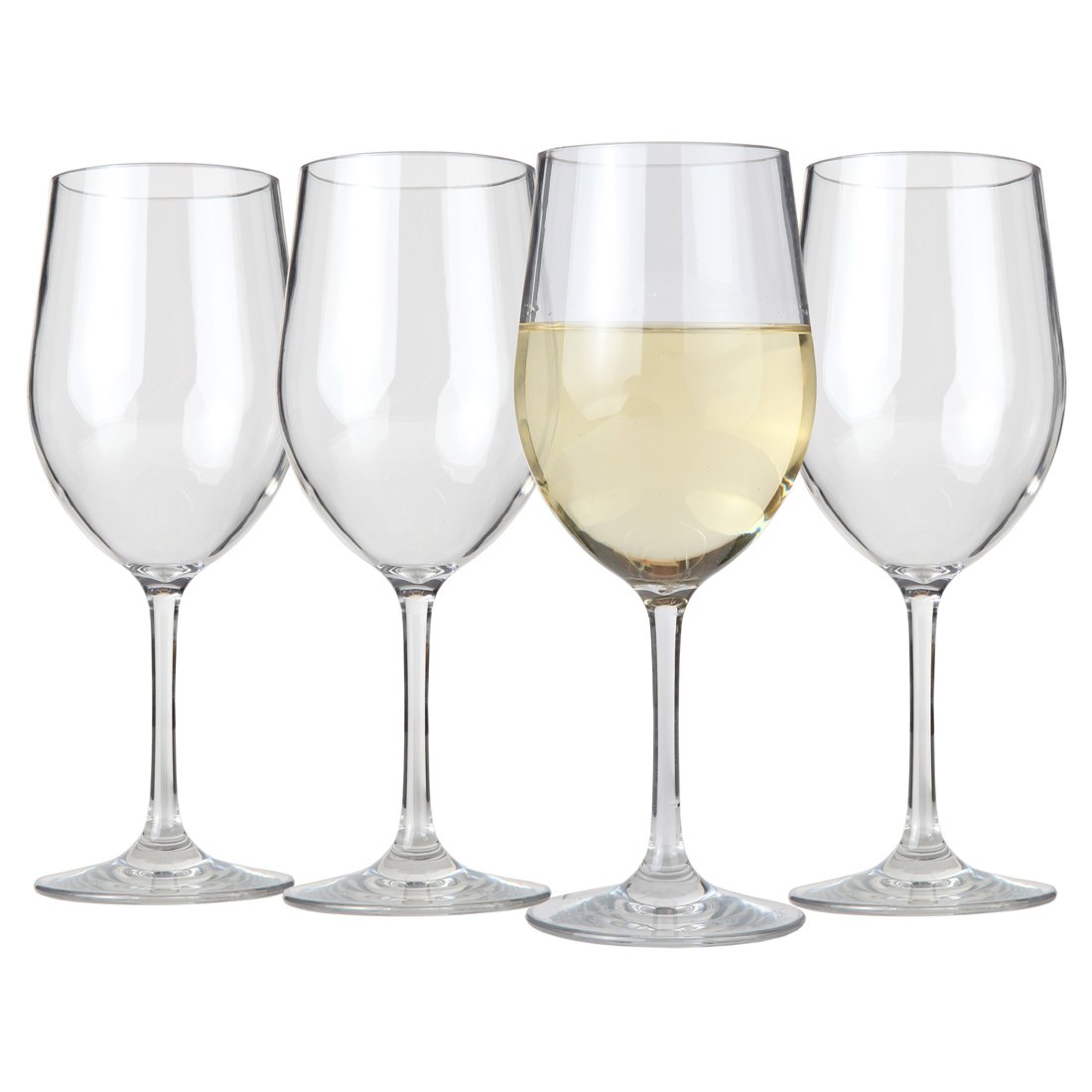 Lily's Home Unzerbrechliche Chardonnay-Weingläser, aus bruchsicherem Tritan-Kunststoff, ideal für den Innen- und Außenbereich, wiederverwendbar, 340 ml, 4 Stück