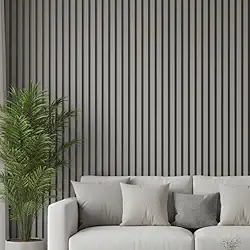 Papel De Parede Ripado Cinza Madeira 10m x 45cm Lavável Autocolante Efeito Painel Moderno