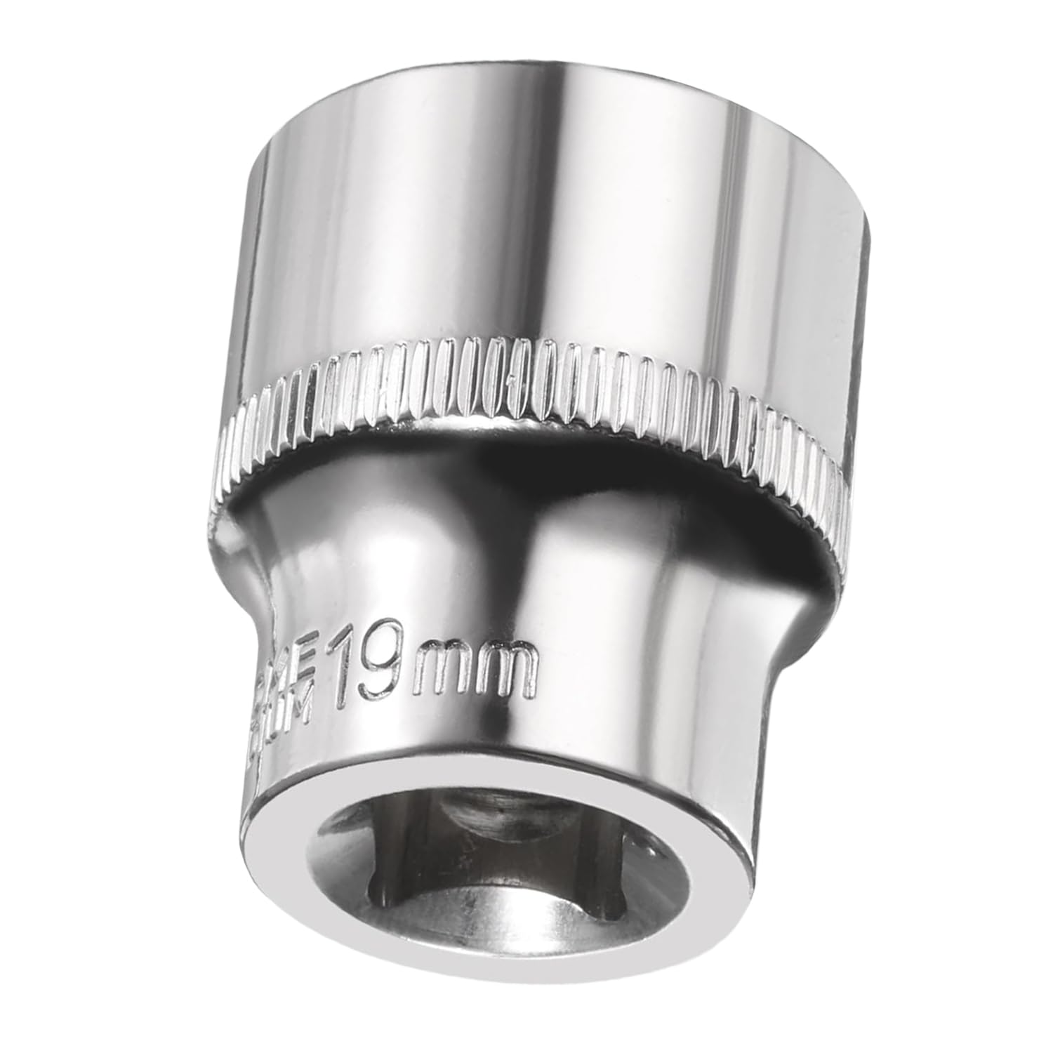 TA-VIGOR 12 Point Impact Socket 3/8 Inch Drive 19mm Shallow Socket Chrome Cr-V Steel, Metric 3/8 Socket for Ratchet Wrench Auto Repair DIY Tools