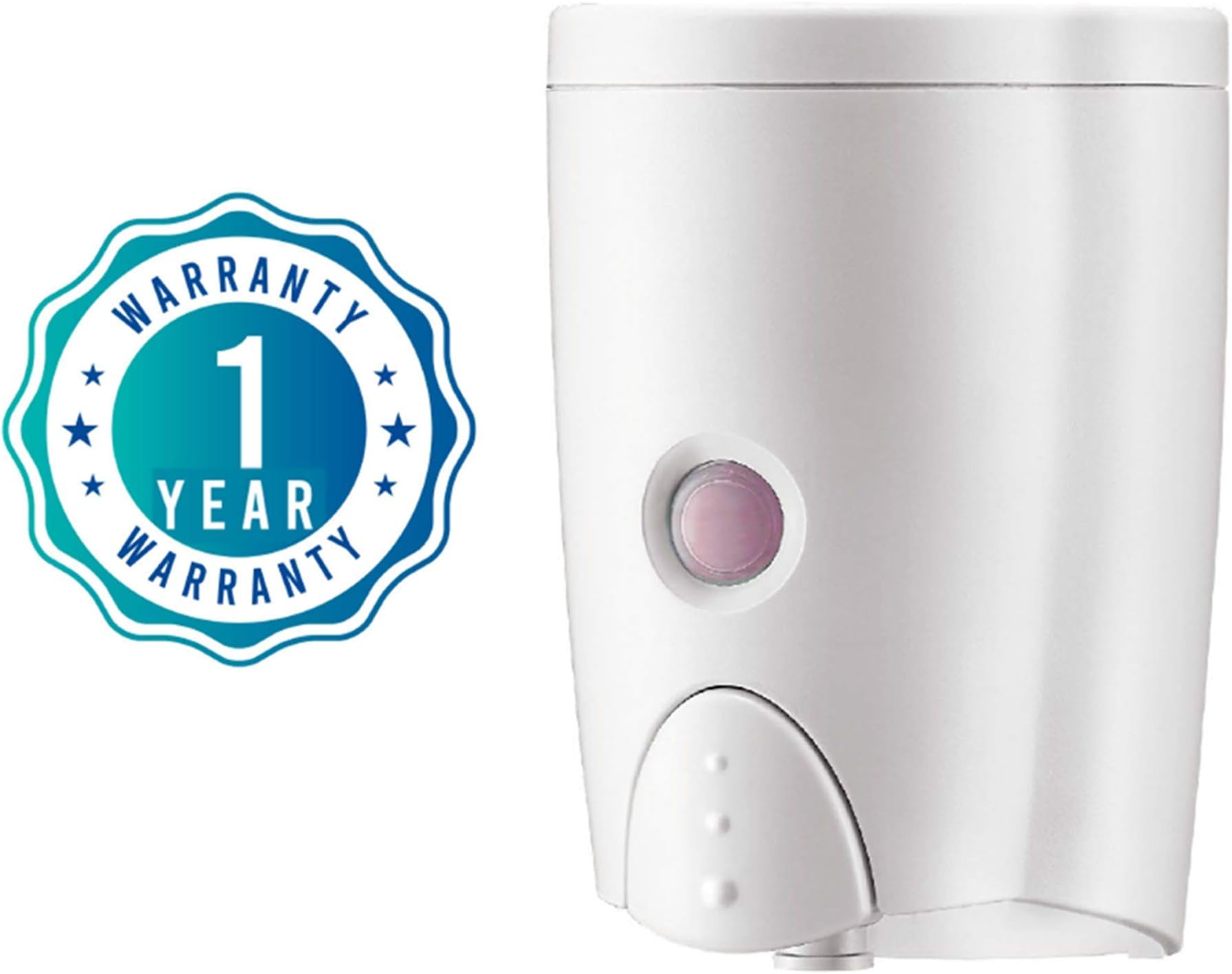 HOMEPLUZ Simply White Manual Wall Soap Dispenser (580ml) - Durable Rust Resistant ABS Plastic Casing - Wall Mounted for Kitchen, Bathroom, Home Office, Hotel, Commercial Buildings