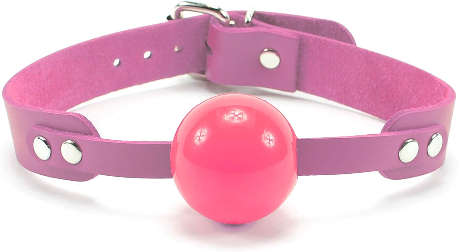 Aurora Silicone Mouth Ball Genuine Leather Strap