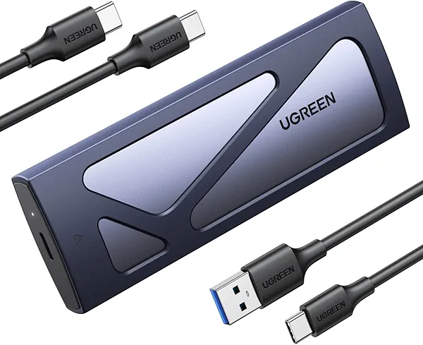 UGREEN SSD Enclosure, Tool-Free USB C External, 10Gbps M.2 NVMe to USB Adapter/Reader Supports M and B&M Keys and Size 2230/2242 /2260/2280 SSDs