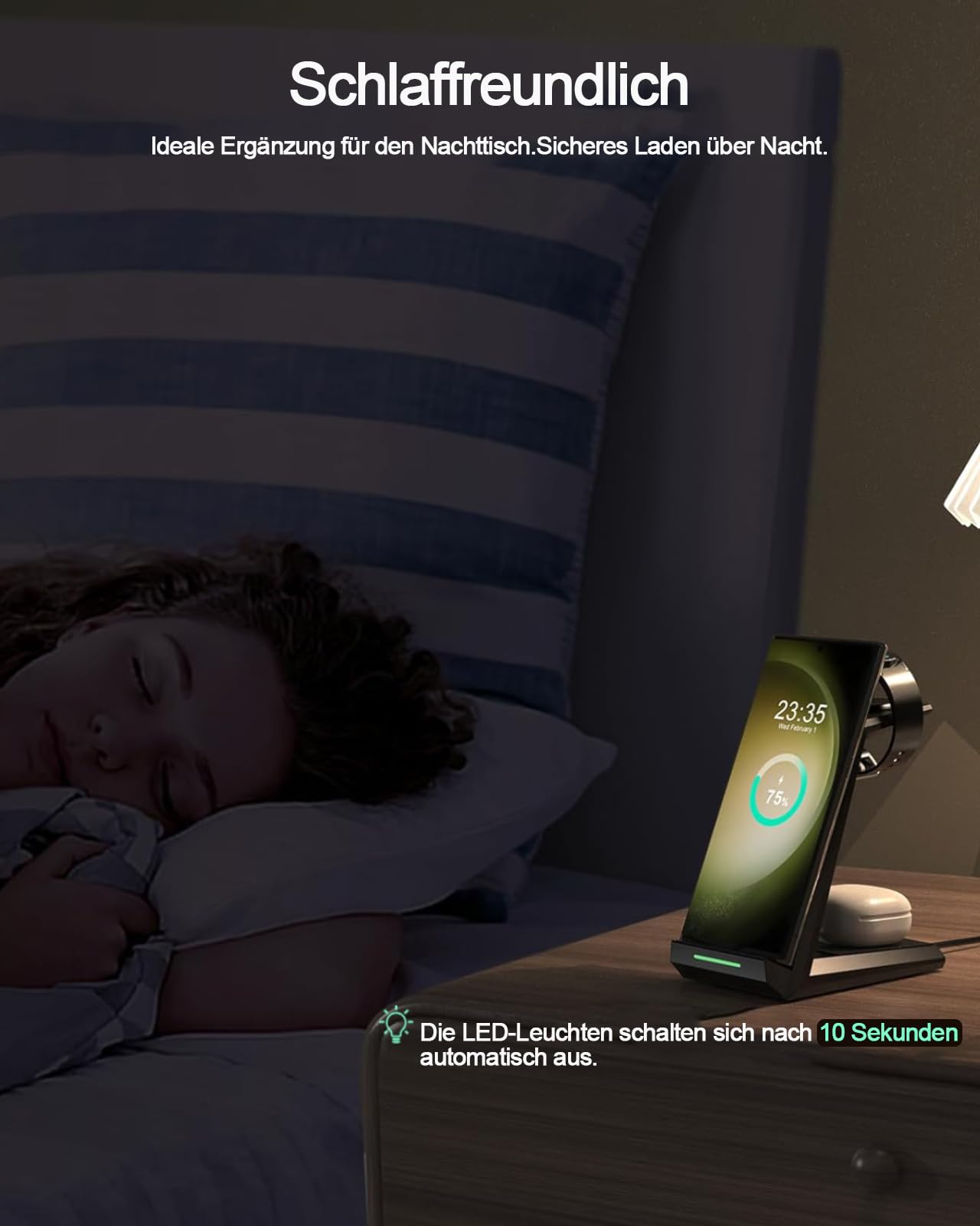 3 in 1 Ladestation für Samsung, ADADPU Induktive Ladestation für Samsung S26/S25/S24/S23/ZFlip/Fold mit 20W PD Adapter, Ladestation Mehrere Geräte für Samsung Galaxy Watch Ultra/8/7/6/5/4/Galaxy Buds