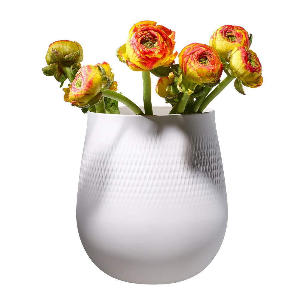 Villeroy & Boch Manufacture Collier terre high vase, Perle, 16x16x20cm : Villeroy & Boch