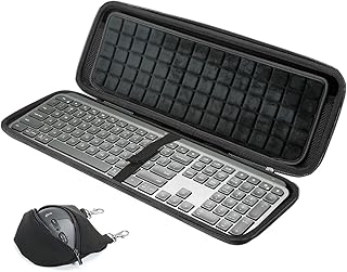 RAIACE Hard Storage Case Compatible with Logitech MX Keys S/MX Keys Advanced Wireless Illuminated Keyboard. (for Sale is case Only) - Black (Black Lining)