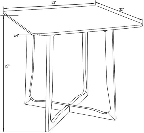 Miniatura 3 de LeisureMod Mesa de comedor cuadrada de cedro bistró con base de trineo en forma de X de madera natural (blanco)