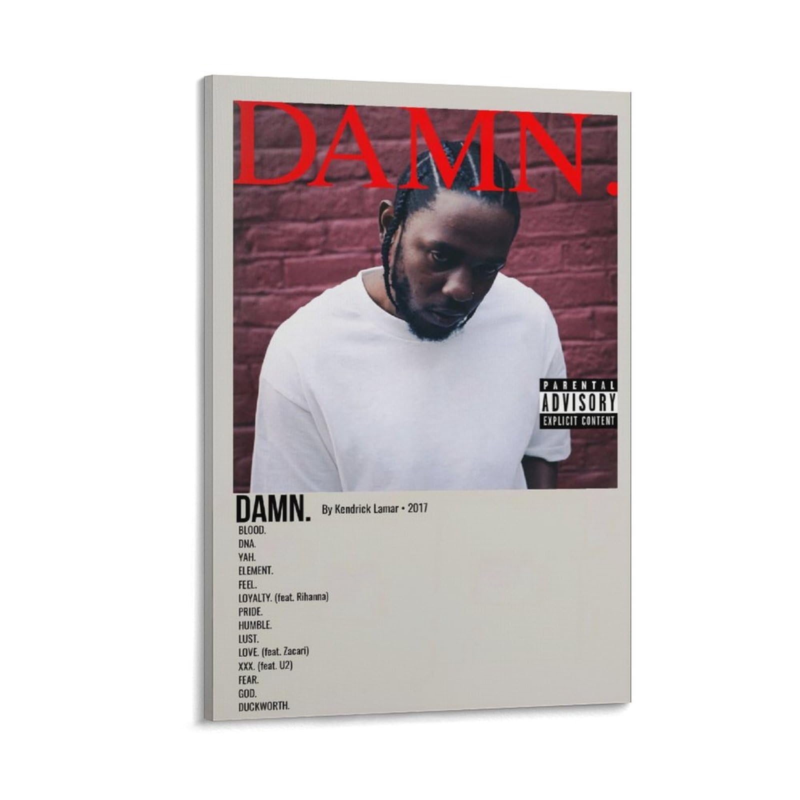 Orras Kendrick Poster Damn. Album Cover Poster Canvas Wall Art Room Aesthetics HD Modern Decorative Painting For Teens Bedroom Liveroom Dorm Deco 24x36inch(60x90cm)