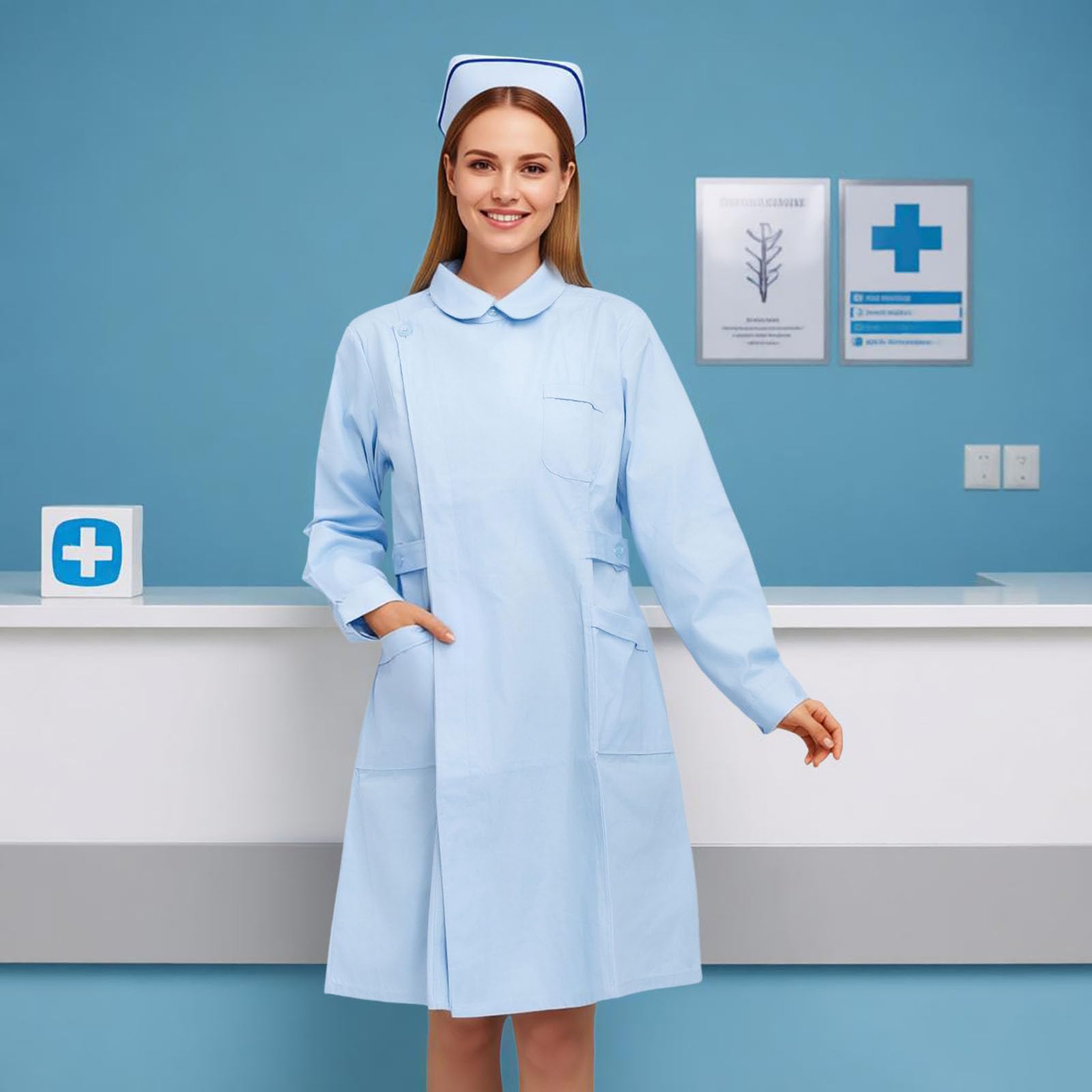 Blouse Blanche Chimie Lycee Coton laboratoire Blouse Medicale blanc manches longues medicale femme/homme