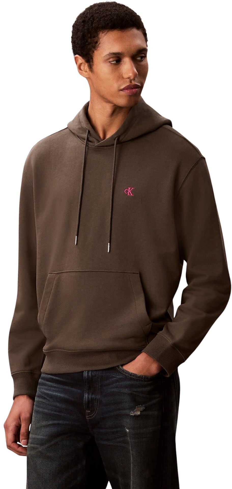 Calvin Klein Herren Monogram Hoodie Grau