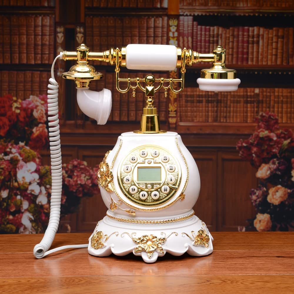 Gvnd Landline Phone, Country Style Retro Antique Rotating Disk Telephones for Office for Living Rooms Bedrooms (B09YY19D93) Amazon Price History, Amazon Price Tracker